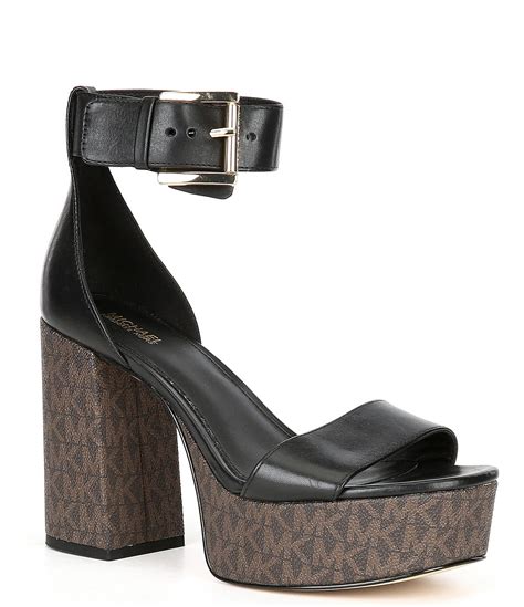 michael kors tara sandal|Tara Leather and Logo Platform Sandal .